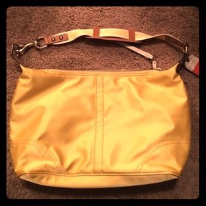 Yellow satin coach